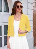 Chiclily Women's Long Sleeve Cropped Cardigans Sweaters Open Front Knit Short Shrugs for Dresses