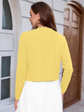 Chiclily Women's Long Sleeve Cropped Cardigans Sweaters Open Front Knit Short Shrugs for Dresses