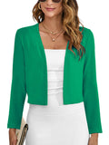 Chiclily Women's Long Sleeve Cropped Cardigans Sweaters Open Front Knit Short Shrugs for Dresses
