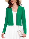 Chiclily Women's Long Sleeve Cropped Cardigans Sweaters Open Front Knit Short Shrugs for Dresses