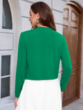 Chiclily Women's Long Sleeve Cropped Cardigans Sweaters Open Front Knit Short Shrugs for Dresses