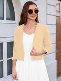 Chiclily Women's Long Sleeve Cropped Cardigans Sweaters Open Front Knit Short Shrugs for Dresses