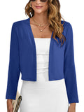 Chiclily Women's Long Sleeve Cropped Cardigans Sweaters Open Front Knit Short Shrugs for Dresses