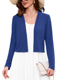 Chiclily Women's Long Sleeve Cropped Cardigans Sweaters Open Front Knit Short Shrugs for Dresses