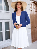 Chiclily Women's Long Sleeve Cropped Cardigans Sweaters Open Front Knit Short Shrugs for Dresses