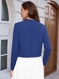 Chiclily Women's Long Sleeve Cropped Cardigans Sweaters Open Front Knit Short Shrugs for Dresses