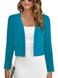 Chiclily Women's Long Sleeve Cropped Cardigans Sweaters Open Front Knit Short Shrugs for Dresses