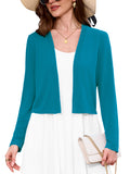 Chiclily Women's Long Sleeve Cropped Cardigans Sweaters Open Front Knit Short Shrugs for Dresses