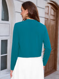 Chiclily Women's Long Sleeve Cropped Cardigans Sweaters Open Front Knit Short Shrugs for Dresses