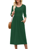 Chiclily Women's Long Sleeve Casual Dress Large Tunic Dress Loose T-Shirt Dress with Pockets