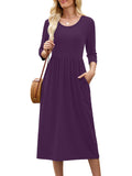 Chiclily Women's Long Sleeve Casual Dress Large Tunic Dress Loose T-Shirt Dress with Pockets