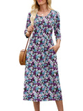Chiclily Women's Long Sleeve Casual Dress Large Tunic Dress Loose T-Shirt Dress with Pockets