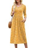 Chiclily Women's Long Sleeve Casual Dress Large Tunic Dress Loose T-Shirt Dress with Pockets