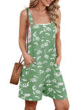 Chiclily Women's Casual Overalls Shorts, Loose Button Adjustable Straps Jumpsuits with Pockets, Summer Boho Wide Leg Rompers
