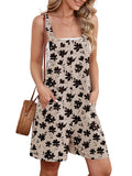 Chiclily Women's Casual Overalls Shorts, Loose Button Adjustable Straps Jumpsuits with Pockets, Summer Boho Wide Leg Rompers