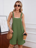 Chiclily Women's Casual Overalls Shorts, Loose Button Adjustable Straps Jumpsuits with Pockets, Summer Boho Wide Leg Rompers