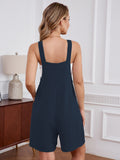 Chiclily Women's Casual Overalls Shorts, Loose Button Adjustable Straps Jumpsuits with Pockets, Summer Boho Wide Leg Rompers