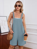 Chiclily Women's Casual Overalls Shorts, Loose Button Adjustable Straps Jumpsuits with Pockets, Summer Boho Wide Leg Rompers