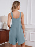 Chiclily Women's Casual Overalls Shorts, Loose Button Adjustable Straps Jumpsuits with Pockets, Summer Boho Wide Leg Rompers