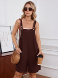 Chiclily Women's Casual Overalls Shorts, Loose Button Adjustable Straps Jumpsuits with Pockets, Summer Boho Wide Leg Rompers
