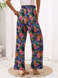 Chiclily Women Wide Leg Pants with Pockets High Waist Loose Belt Flowy Casual Trousers