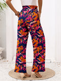 Chiclily Women Wide Leg Pants with Pockets High Waist Loose Belt Flowy Casual Trousers