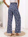 Chiclily Women Wide Leg Pants with Pockets High Waist Loose Belt Flowy Casual Trousers