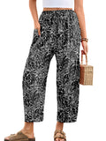 Chiclily Women's High Waisted Palazzo Pants Casual Loose Wide Leg Trousers with Pockets Drawstring Flowy Pants