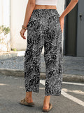 Chiclily Women's High Waisted Palazzo Pants Casual Loose Wide Leg Trousers with Pockets Drawstring Flowy Pants