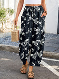 Chiclily Women's High Waisted Palazzo Pants Casual Loose Wide Leg Trousers with Pockets Drawstring Flowy Pants