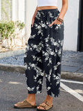 Chiclily Women's High Waisted Palazzo Pants Casual Loose Wide Leg Trousers with Pockets Drawstring Flowy Pants