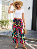 Chiclily Women's High Waisted Palazzo Pants Casual Loose Wide Leg Trousers with Pockets Drawstring Flowy Pants