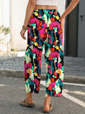 Chiclily Women's High Waisted Palazzo Pants Casual Loose Wide Leg Trousers with Pockets Drawstring Flowy Pants