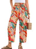 Chiclily Women's High Waisted Palazzo Pants Casual Loose Wide Leg Trousers with Pockets Drawstring Flowy Pants