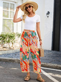 Chiclily Women's High Waisted Palazzo Pants Casual Loose Wide Leg Trousers with Pockets Drawstring Flowy Pants