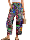 Chiclily Women's High Waisted Palazzo Pants Casual Loose Wide Leg Trousers with Pockets Drawstring Flowy Pants