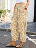 Chiclily Women's High Waisted Palazzo Pants Casual Loose Wide Leg Trousers with Pockets Drawstring Flowy Pants