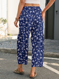 Chiclily Women's High Waisted Palazzo Pants Casual Loose Wide Leg Trousers with Pockets Drawstring Flowy Pants