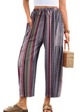 Chiclily Women's High Waisted Palazzo Pants Casual Loose Wide Leg Trousers with Pockets Drawstring Flowy Pants