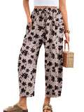 Chiclily Women's High Waisted Palazzo Pants Casual Loose Wide Leg Trousers with Pockets Drawstring Flowy Pants