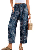 Chiclily Women's High Waisted Palazzo Pants Casual Loose Wide Leg Trousers with Pockets Drawstring Flowy Pants