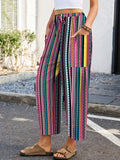 Chiclily Women's High Waisted Palazzo Pants Casual Loose Wide Leg Trousers with Pockets Drawstring Flowy Pants