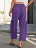 Chiclily Women's High Waisted Palazzo Pants Casual Loose Wide Leg Trousers with Pockets Drawstring Flowy Pants