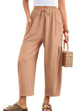 Chiclily Women's High Waisted Palazzo Pants Casual Loose Wide Leg Trousers with Pockets Drawstring Flowy Pants