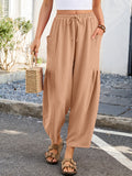 Chiclily Women's High Waisted Palazzo Pants Casual Loose Wide Leg Trousers with Pockets Drawstring Flowy Pants