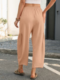 Chiclily Women's High Waisted Palazzo Pants Casual Loose Wide Leg Trousers with Pockets Drawstring Flowy Pants
