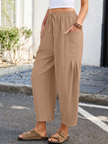 Chiclily Women's High Waisted Palazzo Pants Casual Loose Wide Leg Trousers with Pockets Drawstring Flowy Pants