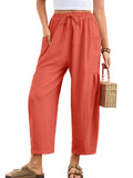 Chiclily Women's High Waisted Palazzo Pants Casual Loose Wide Leg Trousers with Pockets Drawstring Flowy Pants