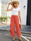 Chiclily Women's High Waisted Palazzo Pants Casual Loose Wide Leg Trousers with Pockets Drawstring Flowy Pants