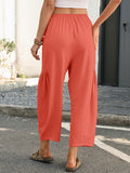 Chiclily Women's High Waisted Palazzo Pants Casual Loose Wide Leg Trousers with Pockets Drawstring Flowy Pants